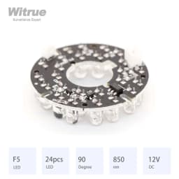 Witrue IR LED Board 24 Grain 850nm 90 Degree Diameter 44MM CCTV Accessoriesfor Surveillance Security Cameras