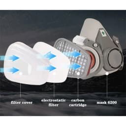 6200 Half Face Dust Gas Mask Respirator For Industrial Paint Spray Chemical Organic Vapor With Filters Protection Widely Used
