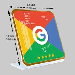 French Writing NFC Google Review Stand Plaque Display Boost Your Google Reviews Simple Quick Link to Review