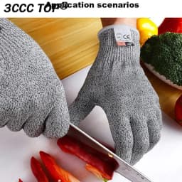 2PCS Grade 5 Anti Cutting Gloves Kitchen HPPE Anti Scratch Glass Wood Cutting Safety Protection Horticulturist Protector Gloves
