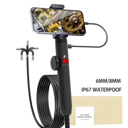 1080P Car Automatic Maintenance Hole Endoscope 6MM 180 Degree Steering Inspection Camera with 8 LED Portable Tools IP67