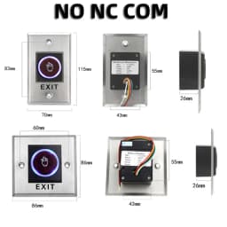 DC12V Access Button Door Exit Push Switch No Touch Release Gate Opener Door Access Control System Entry Open Touch