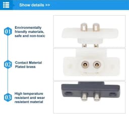 2 Pin Door Loop Tappet Contacts Electric Power Transfer Door Loops on Door and Door Frame Without Wires
