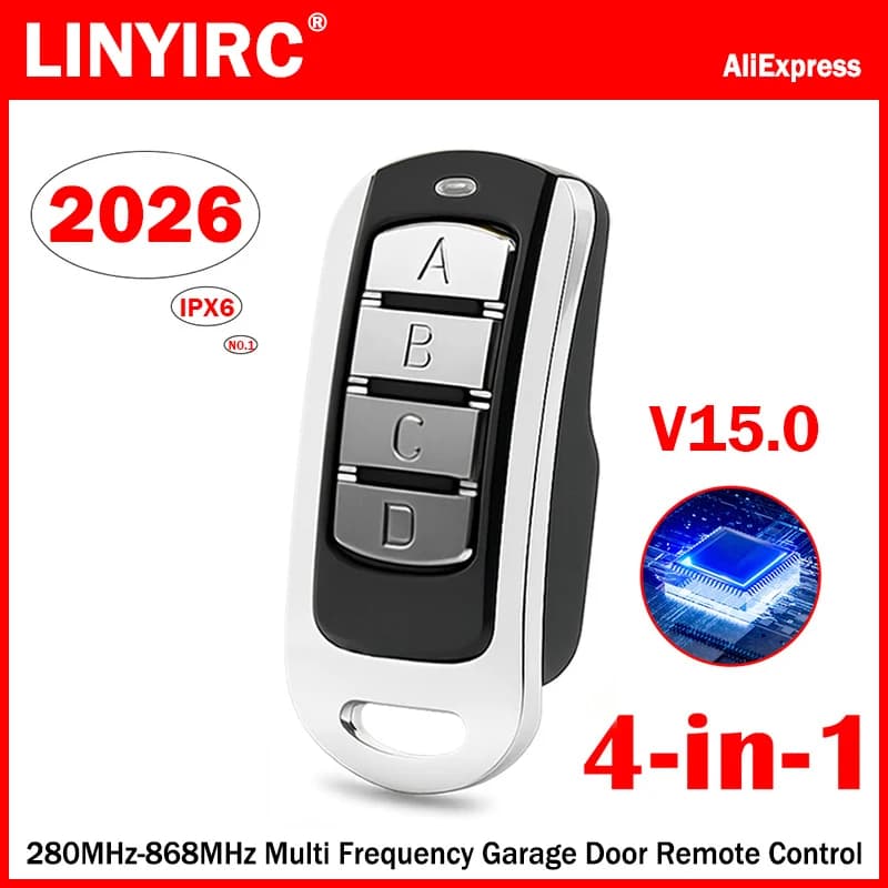 Garage Door Remote Control 433MHz 868MHz 287MHz-868MHz Duplicator Garage Door Opener Rolling Code Transmitter Gate Control 4 Key