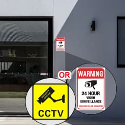 4/8PCS Warning Stickers 24 HOUR VIDEO Surveillance Security Camera Alarm Sticker CCTV Video Warning Tape Home Store School etc.