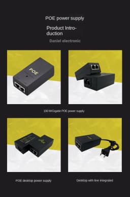 POE Gigabit Power 48V0.5A/24V 1A Ethernet Wireless AP Bridge Monitoring Desk Surface Power Adapter
