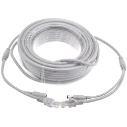 IP Camera Cable 5M/10M/15M/20M/30M Ethernet Cable CAT5/CAT-5e RJ45 + DC Power Gray Cables for Network Camera NVR CCTV System