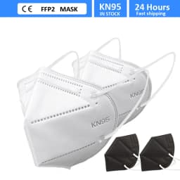 FFP2 Face Mask KN95 Facial Mascarillas 5 Layers Filter Masks Filtration Mouth Mask White Adult Protective Respirator Black Masks