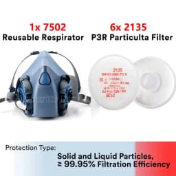 7502 2091 2135 P100 Industry Work Mask 7 In 1 Suit Paint Dust Mask Respirator Spray Dust Respirator Filters for 3m 7502 Mask