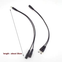 5.5mm X 2.1mm 1 Female to 2 Male Female 2 Way Connector DC Plug Power Supply Splitter Cable for CCTV LED Strip Light Adapter W1