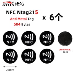 6pcs NFC Ntag213 Ntag215 Ntag216 TAG Sticker 213 13.56MHz Universal Label RFID Token Patrol Ultralight for Amiibo Etc