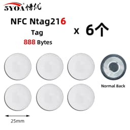 6pcs NFC Ntag213 Ntag215 Ntag216 TAG Sticker 213 13.56MHz Universal Label RFID Token Patrol Ultralight for Amiibo Etc