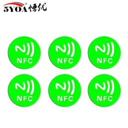 6pcs NFC Ntag213 Ntag215 Ntag216 TAG Sticker 213 13.56MHz Universal Label RFID Token Patrol Ultralight for Amiibo Etc