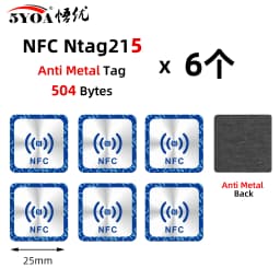 6pcs NFC Ntag213 Ntag215 Ntag216 TAG Sticker 213 13.56MHz Universal Label RFID Token Patrol Ultralight for Amiibo Etc