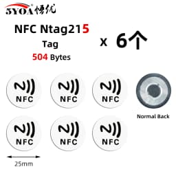 6pcs NFC Ntag213 Ntag215 Ntag216 TAG Sticker 213 13.56MHz Universal Label RFID Token Patrol Ultralight for Amiibo Etc