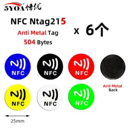 6pcs NFC Ntag213 Ntag215 Ntag216 TAG Sticker 213 13.56MHz Universal Label RFID Token Patrol Ultralight for Amiibo Etc