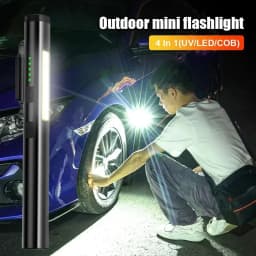 Portable Pen Clip Self-defense Flash Flashlight With Magnet Rechargeable TorchLight 365nm UV Flashlight Patrol Inspection