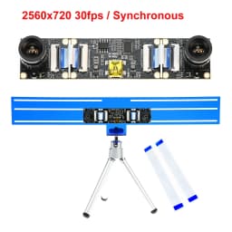 Dual Lens Synchronous USB Camera Module,Same Frame Rate 30fps,2560x720,Baseline Adjustable, 3D Stereo VR Webcam 720P,Fixed Focus