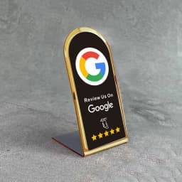 NFC Google Tap to Review Stand - Table Display for Google Reviews NFC Acrylic Stand Display