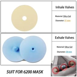 5-10pcs Replaceable 6893 Inhale Valves 6889 Exhale Valves For 6200/7502/6800 Respirator Silica Gel 6200 Mask Accessories Replace