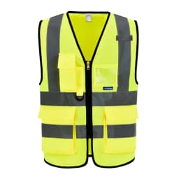 AYKRM 21 Colour (XS-8XL) Hi Vis Viz High Visibility Reflective Zip Pocket Security Waistcoats Jacket Workwear Vests