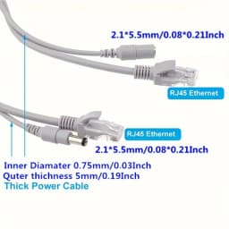 IP Camera Extension Cable Power Supply RJ45 2 IN 1 Network Wires 5M/10M/20M/30M RJ45 Extension Cable RJ45+DC For IP Cameras