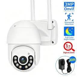 Hiseeu 1080P HD Smart Wifi PTZ Camera 5xDigital Zoom Human Detect Alert Auto Tracking ONVIF CCTV IP Camera Security Protection