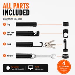 Auto Focus Endoscope 12MM 5MP Cameras Borescope For Car Pipe Inspection 1080p Mini Camera 4 Led Cables For Android And PC