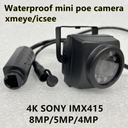Mini Waterproof Outdoor IP Camera 3MP 4K POE UltraHD Security Camera 10M IR Night Vision Motion Detection Smart Phone/PC Xmeye