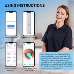 HD Ear Cleaner Otoscope with Camera Earwax Remover Tool Kit with 6 LED Lights for iPhone iPad Android Smart Phone