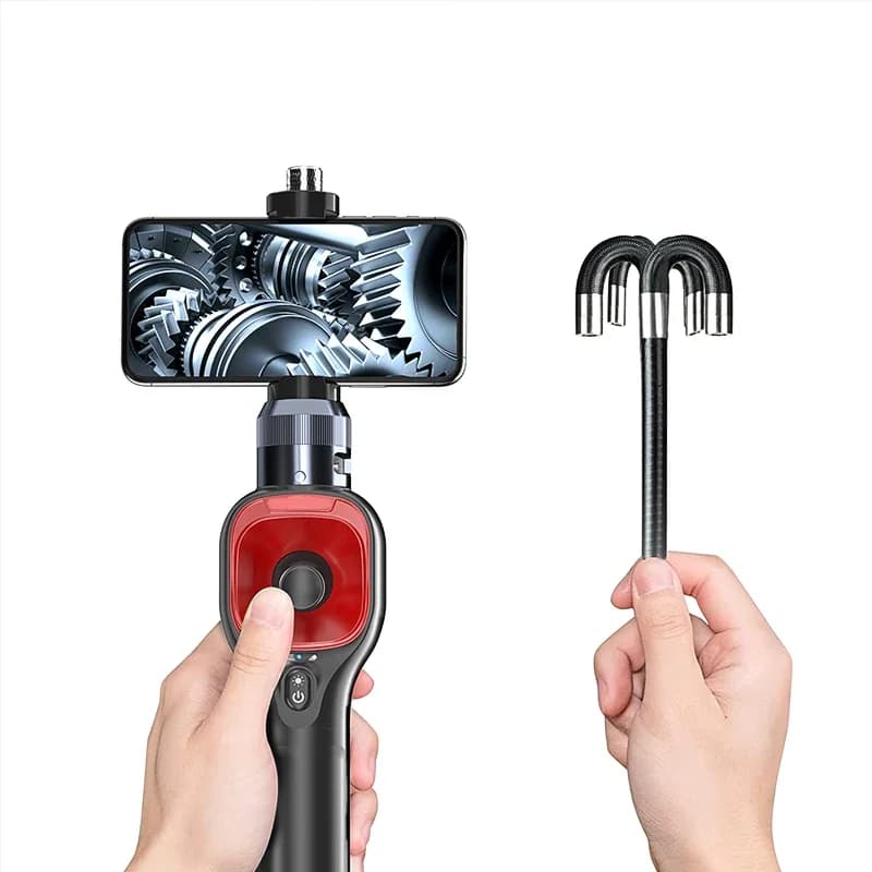 Articulating Borescope 6.2mmProbe 4 Ways Endoscope Inspection Camera with 6 LED for Snake Tube