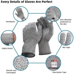 HPPE Level 5 Safety Anti Cut Resistant Gloves High-strength Industry Kitchen Anti-Scratch Anti-cut Glass Cutting Multi-Purpose
