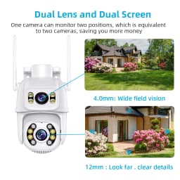 4K 8MP HD Dual Lens Outdoor Wireless Security IP Camera External Wifi PTZ Camera Auto Tracking Street Surveillance Camera iCsee