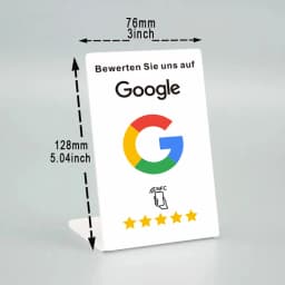 German French Arabic Italian Spanish Portuguese Hebrew Writing Google Reviews NFC Stand Tap URL Social Business Review Cards