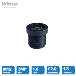 Witrue Fisheye CCTV Lens 1.8MM Wide View Angle 170 Degree HD 3MP M12 Mount F2.0 1/3" for Surveillance Security Camera