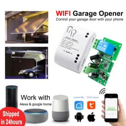 Tuya Smart Life App,WIFI Garage Door Opener Controller,Timer,Door Open/Close Monitor, Voice Control with Alexa/Google Assistant