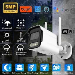 Tuya Wifi IP Camera Wireless HD 5MP AI Human Detect Camera CCTV Bullet Outdoor Surveillance Security Protection Waterproof Cam