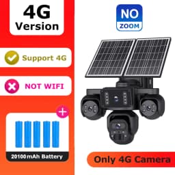 SHIWOJIA 20MP 10X ZOOM Camara Solar 4G SIM 5 Lens 4 Screens Security Protection 360° Auto Tracking Home Surveillance Systems