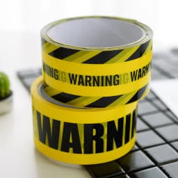 1/Roll 48mmx25m Yellow Warning Tapes Caution Keep Out Sign Barrier Safety Reminder Sticker For Store Warehouse Factory School