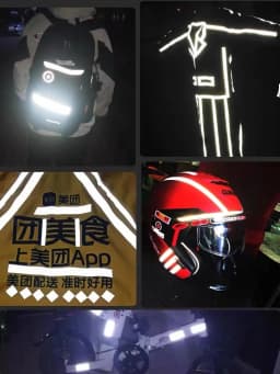 Polyester Grey Silver Reflective Strip Sticker Raincoats Backpacks Night Warning Adhesive Reflector Tape
