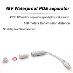 48V To 12V POE Spliter Rj45 Waterprrof Video And Power Adapter Cable Supply Module Injector Extender for IP Camera Splitter Net