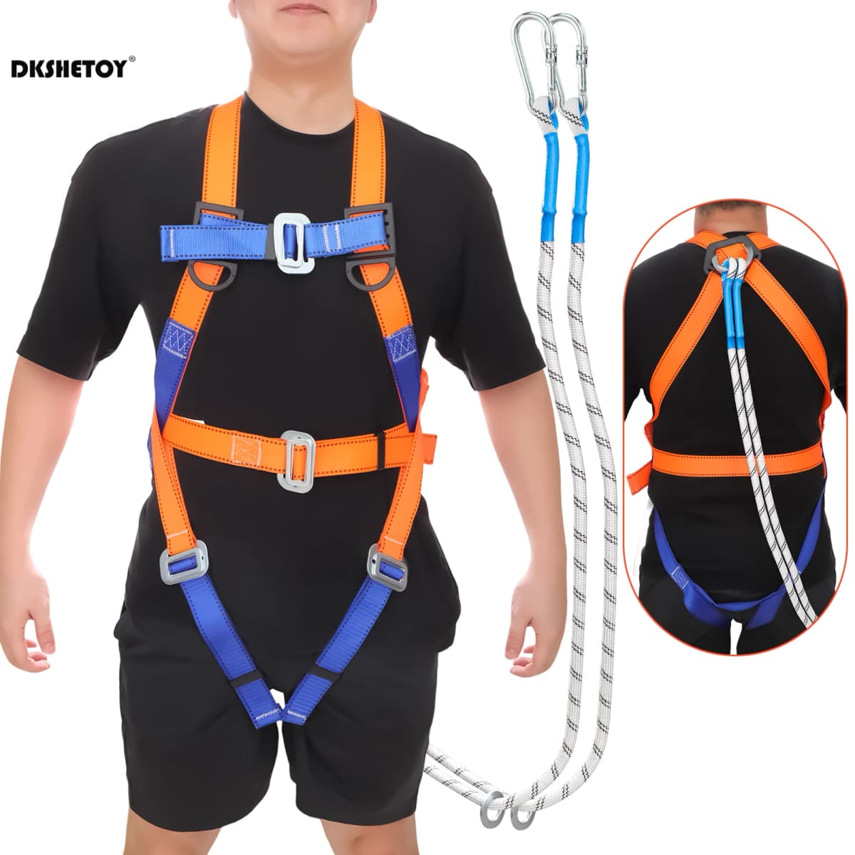 Safety Harness belt with Hook Fall Five-point High Altitude Work Protection Polyester Fibre Bearing Strength 2200KG professional