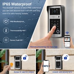 WiFi Tuya RFID Video Camera Doorbell 1080P HD Color Video Door Phone Intercom System Outdoor with Code Keypad AccessAPP Unlock