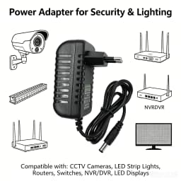 Power Adapter AC 100-240V Input DC Output Supply Charger EU 12V Universal Converter Europe Plug for Camera DVR LED Robot LED DVR