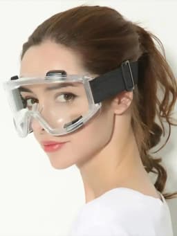 Professional Goggles Splashproof Dustproof Windproof Sandproof Transparent & Black Riding Skiing Sports Glasses