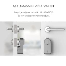 GIMDOW Smart Door Lock Hotel Apartment Intelligent Sticker Installation Bluetooth-Compatible Tuya Smart App Electronic Lock