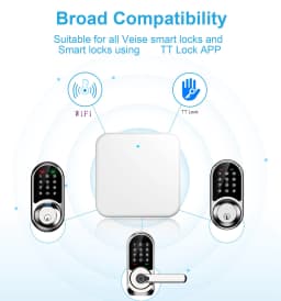 TTLOCK G2 WiFi Gateway Hub Compatible with TTLock Smart Door Lock APP Remote Control Unlock Voice Control for Alexa Google Home