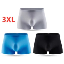3pcs Ice Silk Men's Underwear Boxer Briefs For Men 3D Ultra Thin Comfortable Breathable QuickDrying Panties