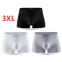 3pcs Ice Silk Men's Underwear Boxer Briefs For Men 3D Ultra Thin Comfortable Breathable QuickDrying Panties