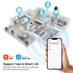 FUERS 4K 8MP WiFi IP Camera With Adjustable Bracket Tuya Smart Home Security Wireless Surveillance Camera Baby Monitor Mini Cam